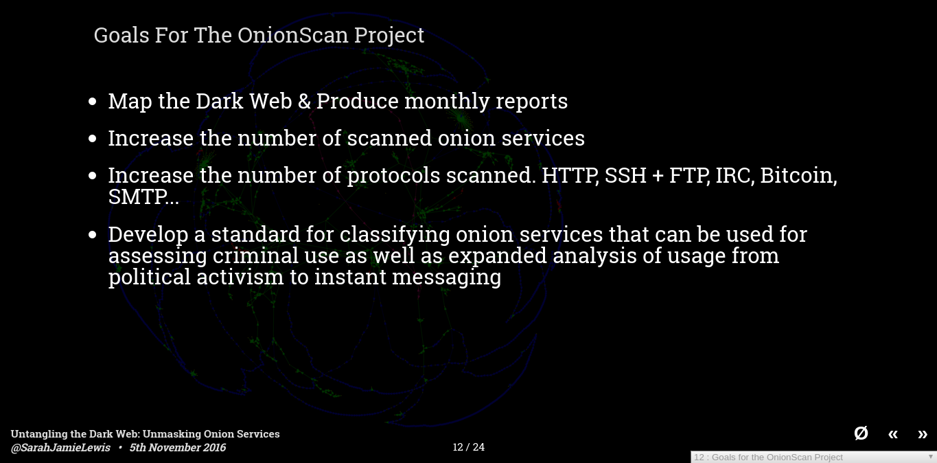 Untangling the Dark Web: Unmasking Onion Services - Hackfest November 5th 2016