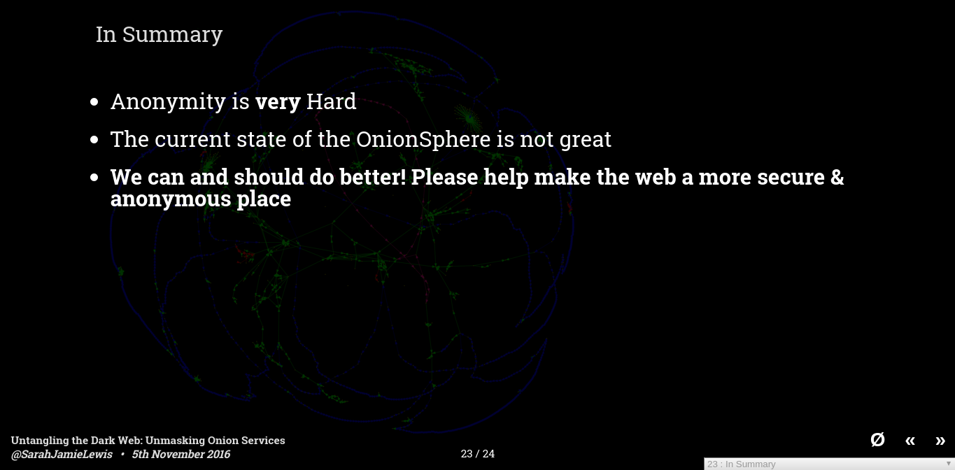 Untangling the Dark Web: Unmasking Onion Services - Hackfest November 5th 2016