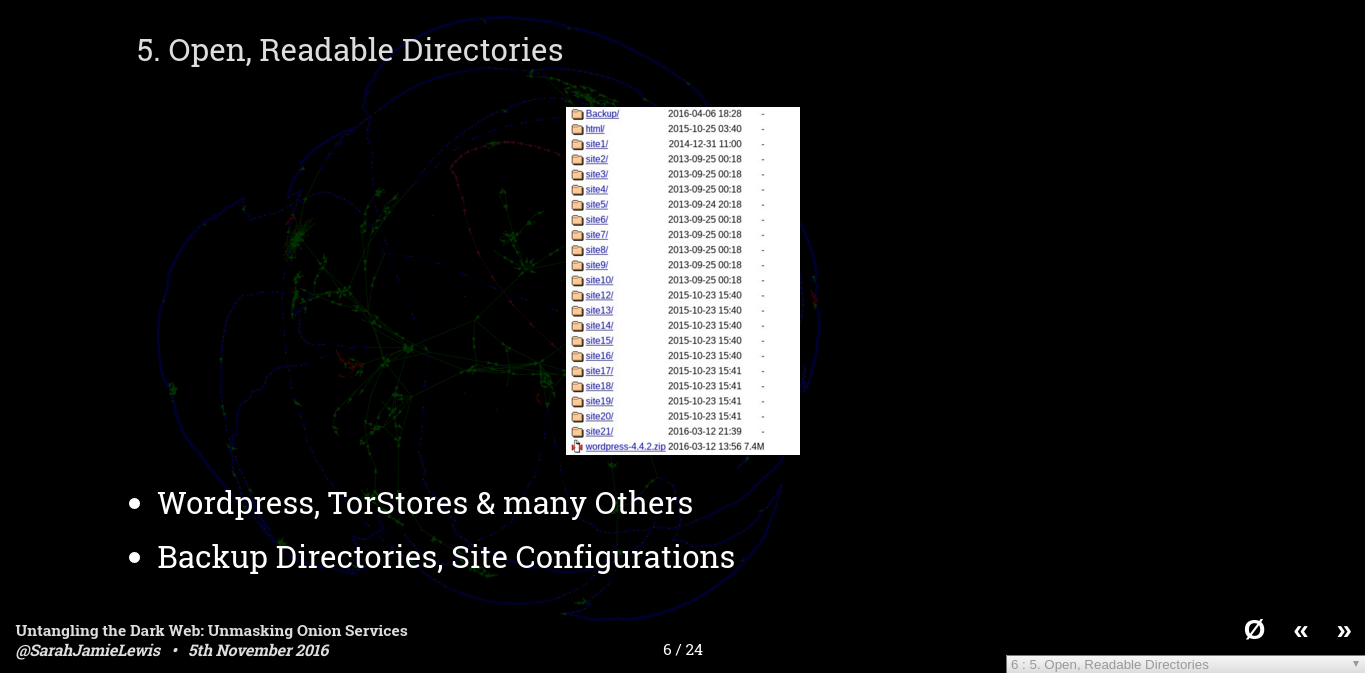 Untangling the Dark Web: Unmasking Onion Services - Hackfest November 5th 2016